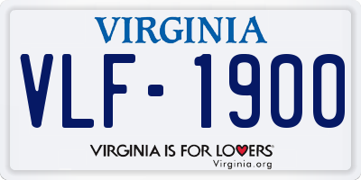 VA license plate VLF1900