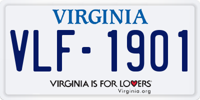 VA license plate VLF1901