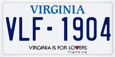 VA license plate VLF1904