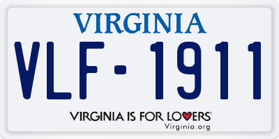 VA license plate VLF1911