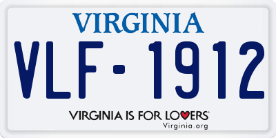 VA license plate VLF1912