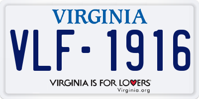 VA license plate VLF1916