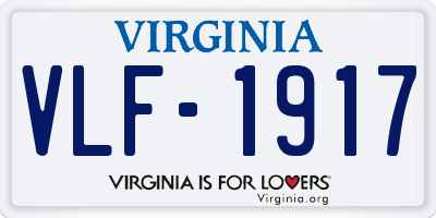 VA license plate VLF1917