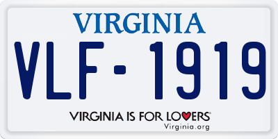 VA license plate VLF1919