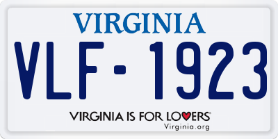 VA license plate VLF1923