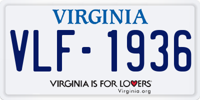 VA license plate VLF1936