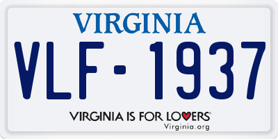 VA license plate VLF1937