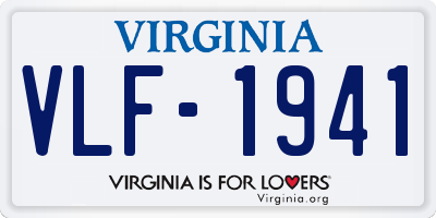 VA license plate VLF1941