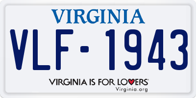VA license plate VLF1943