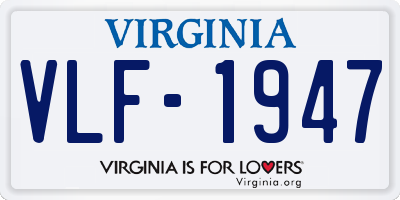 VA license plate VLF1947
