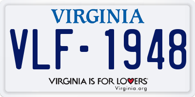 VA license plate VLF1948