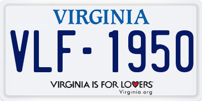 VA license plate VLF1950
