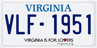 VA license plate VLF1951