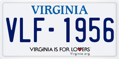 VA license plate VLF1956