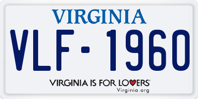 VA license plate VLF1960
