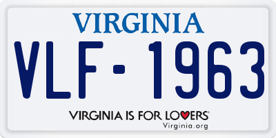VA license plate VLF1963