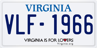 VA license plate VLF1966