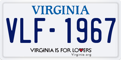 VA license plate VLF1967