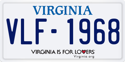 VA license plate VLF1968