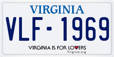 VA license plate VLF1969