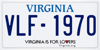 VA license plate VLF1970