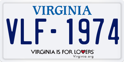 VA license plate VLF1974