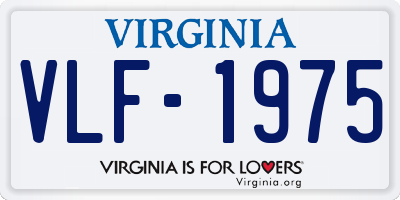 VA license plate VLF1975