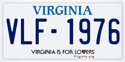 VA license plate VLF1976