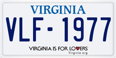 VA license plate VLF1977