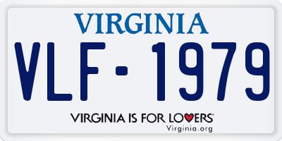 VA license plate VLF1979