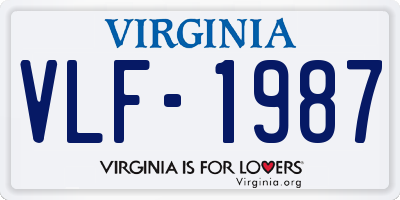 VA license plate VLF1987