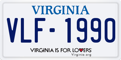 VA license plate VLF1990