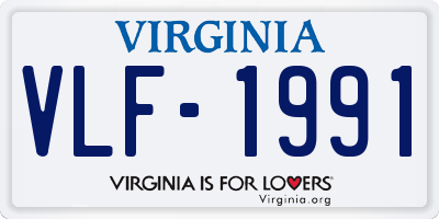 VA license plate VLF1991