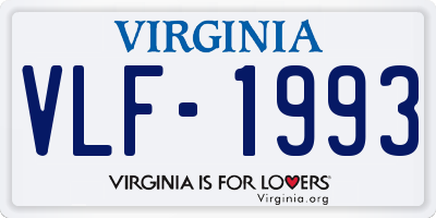 VA license plate VLF1993