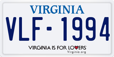 VA license plate VLF1994