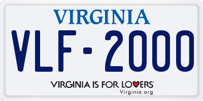 VA license plate VLF2000