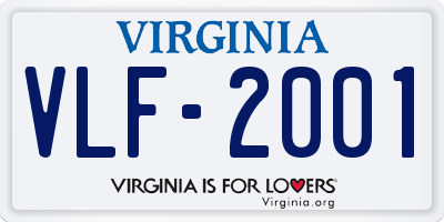 VA license plate VLF2001