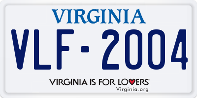 VA license plate VLF2004