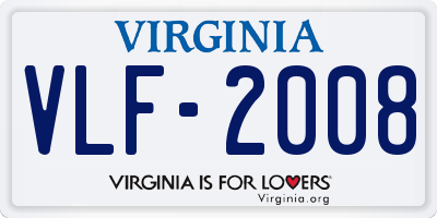 VA license plate VLF2008