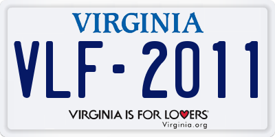 VA license plate VLF2011