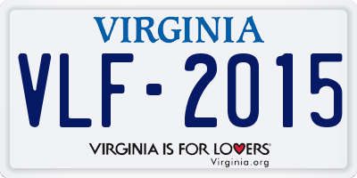 VA license plate VLF2015