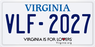 VA license plate VLF2027