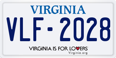 VA license plate VLF2028