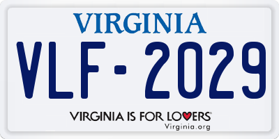 VA license plate VLF2029