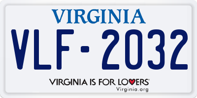 VA license plate VLF2032