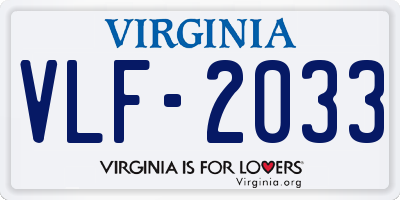 VA license plate VLF2033