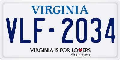 VA license plate VLF2034