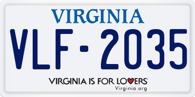 VA license plate VLF2035
