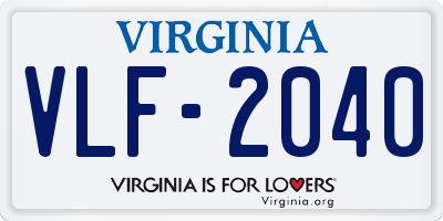 VA license plate VLF2040
