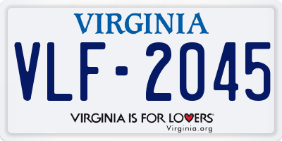 VA license plate VLF2045